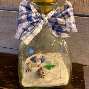 Hand Crafted- Beach themed solar Lantern
